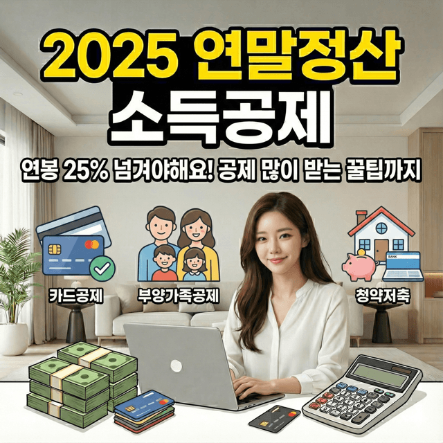 2025 연말정산 카드공제, 연봉 25% 넘어야 시작이라고? 결제수단만 바꿔도 세금 달라져요
