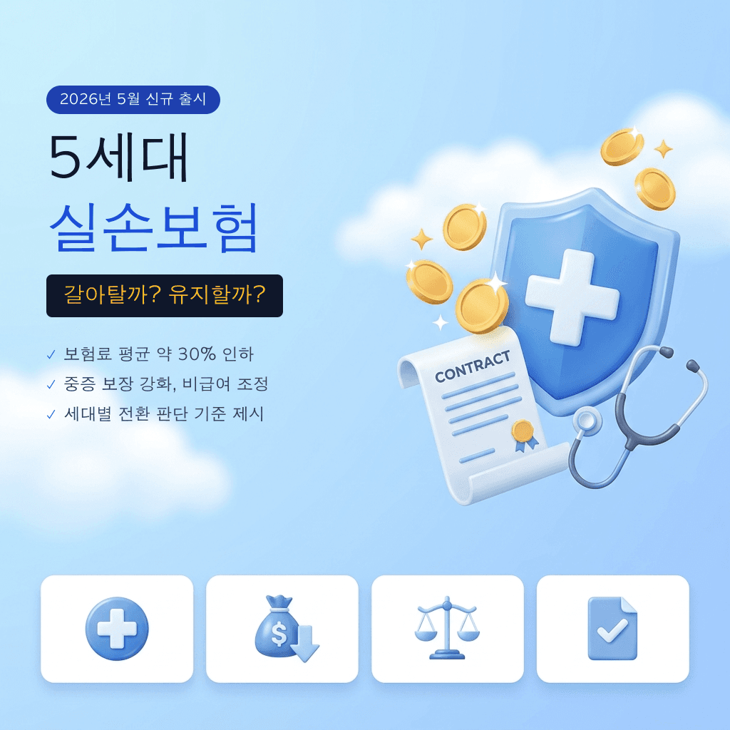 5세대 실손보험 완전 분석 - 4세대 차이와 1 ~ 4세대 전환 판단법