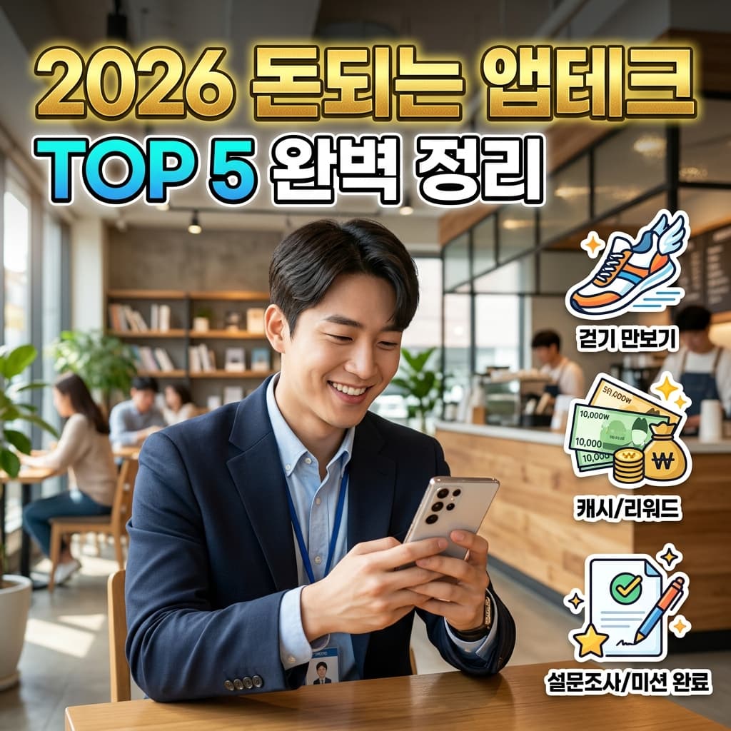 2026 앱테크 추천 TOP5, 한 달 3만원 노리는 의외의 비밀