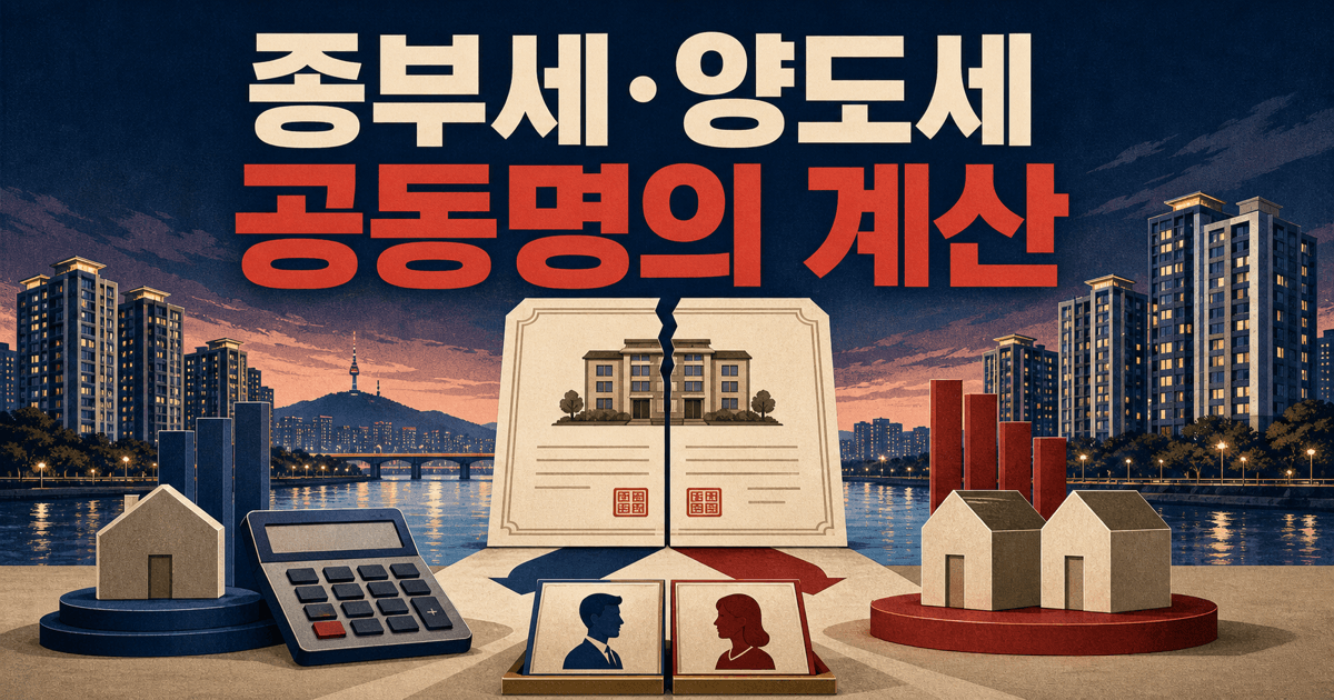 2026년 8·3 부동산 세제개편 총정리 - 종부세·양도세와 한강벨트 공동명의 전략