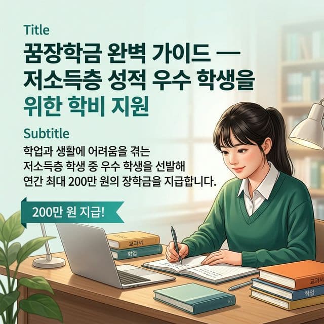 드림장학금 완벽 가이드 — 아동복지시설 출신 대학생, 등록금 전액 + 생활비 지원