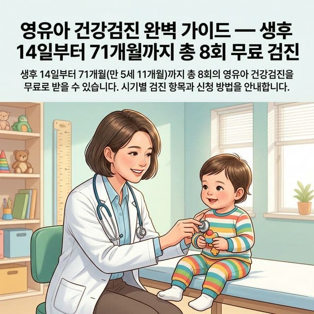 영유아 건강검진 완벽 가이드 — 생후 14일부터 71개월까지 총 8회 무료 검진