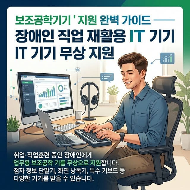 보조공학기기 지원 완벽 가이드 — 장애인 직업 재활용 IT 기기 무상 지원