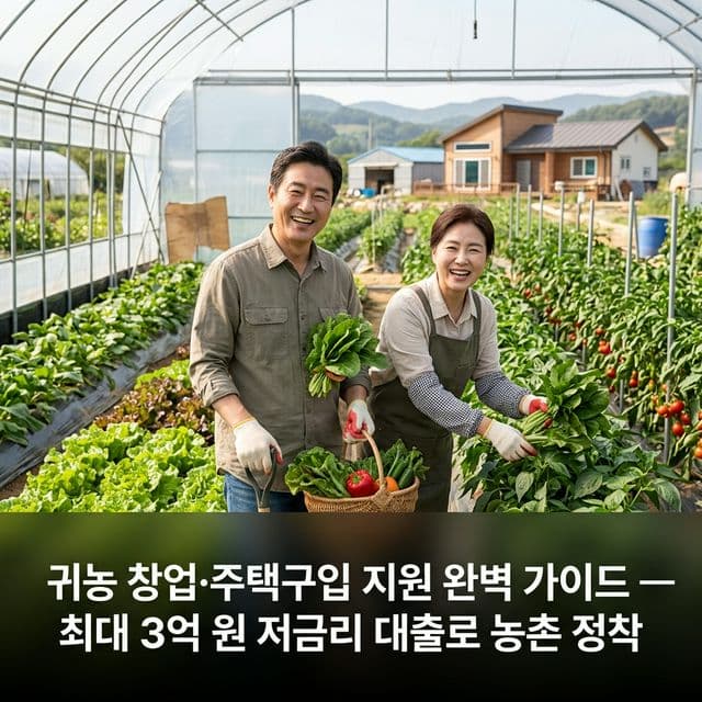 귀농 창업·주택구입 지원 완벽 가이드 — 최대 3억 원 저금리 대출로 농촌 정착