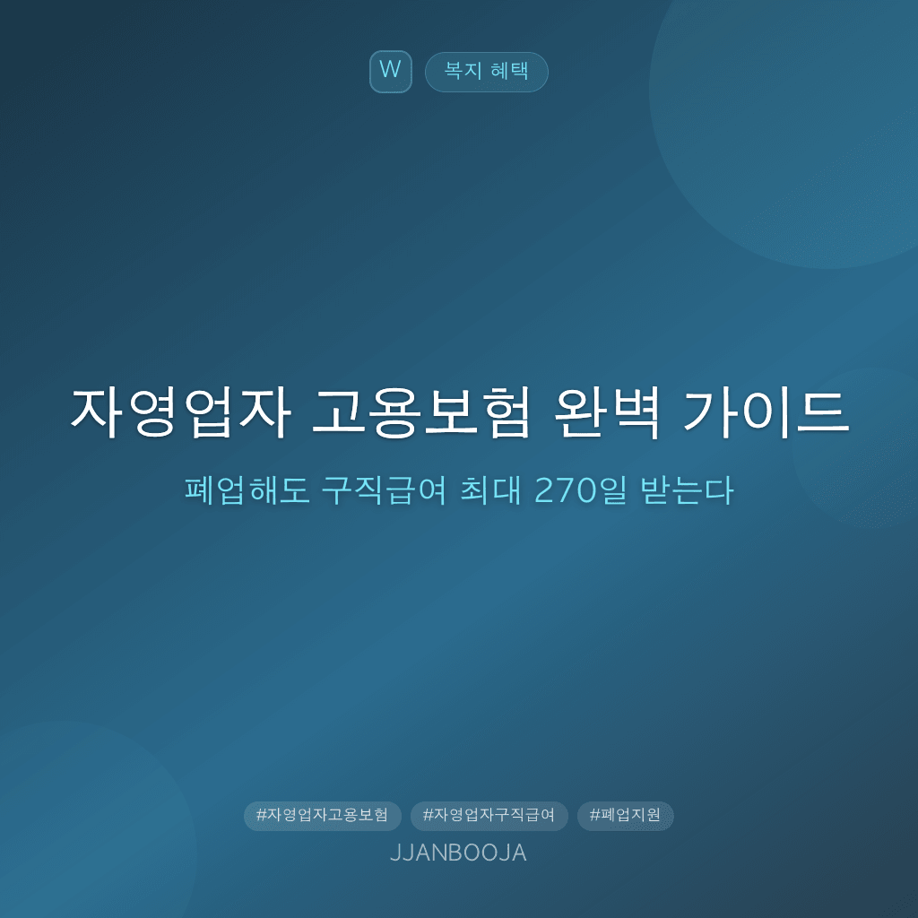 자영업자 고용보험 완벽 가이드 — 폐업해도 구직급여 최대 270일 받는다