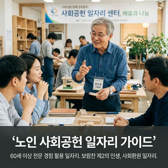 노인 사회공헌 일자리 완벽 가이드 — 60세 이상 전문 경험 활용 일자리