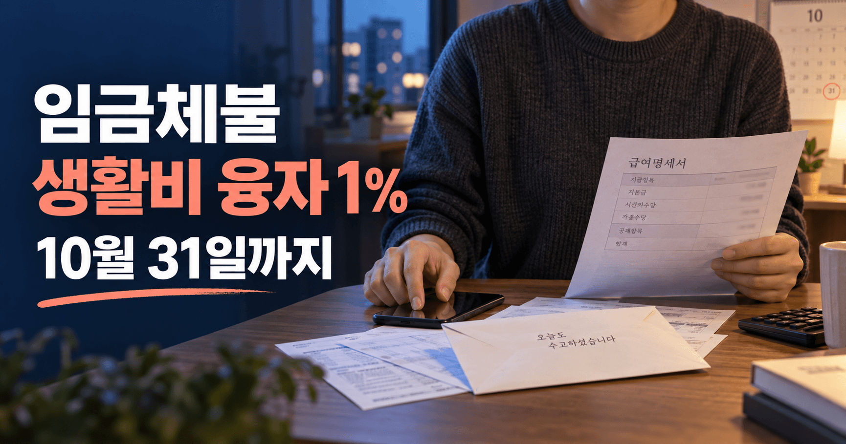 임금체불 생계비 융자 1% 2026년 10월 최신판 - 31일 전에 월급 공백부터 메우는 법