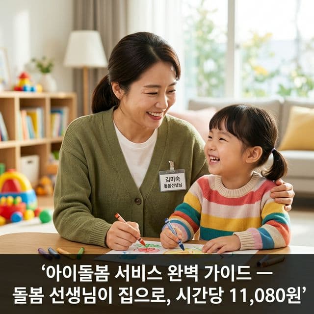 아이돌봄 서비스 완벽 가이드 — 돌봄 선생님이 집으로, 시간당 11,080원