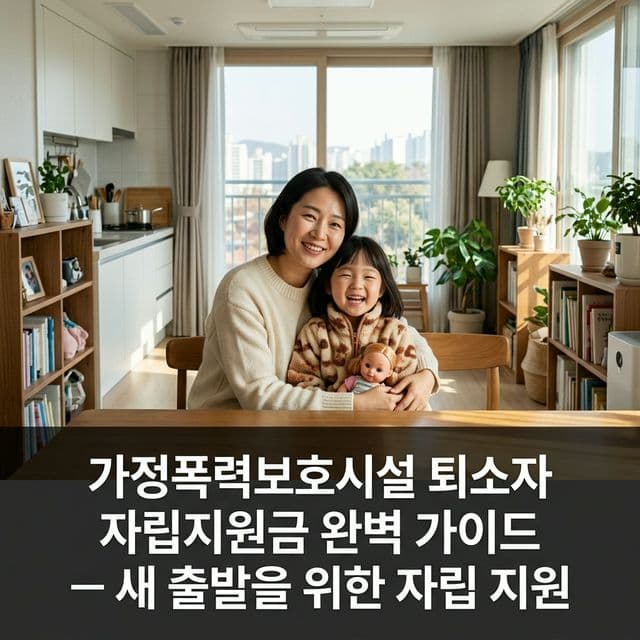 가정폭력보호시설 퇴소자 자립지원금 완벽 가이드 — 새 출발을 위한 자립 지원