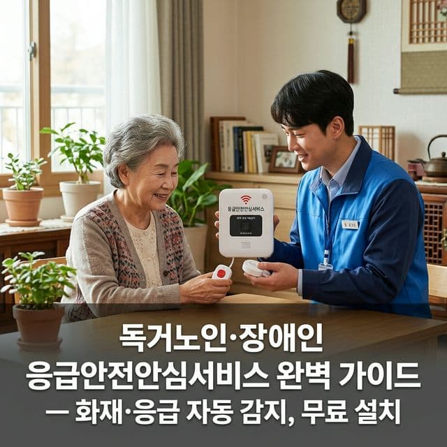 독거노인·장애인 응급안전안심서비스 완벽 가이드 — 화재·응급 자동 감지, 무료 설치