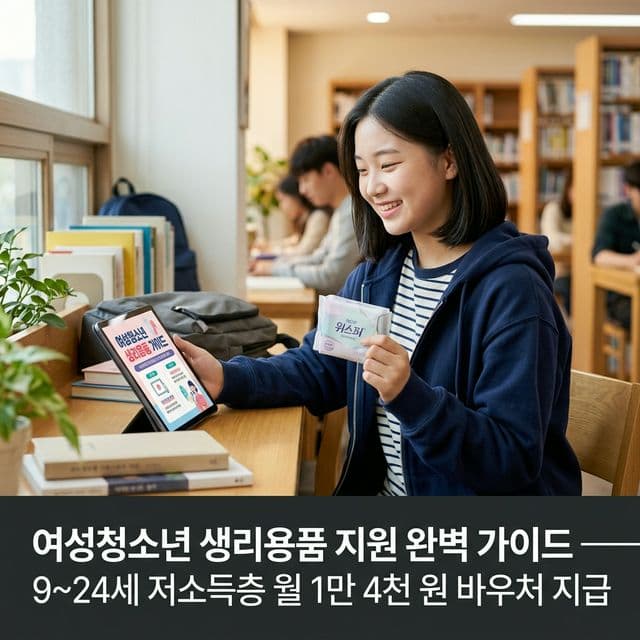 여성청소년 생리용품 지원 완벽 가이드 — 9~24세 저소득층 월 1만 4천 원 바우처 지급