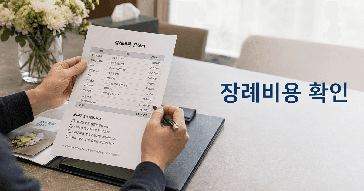 장례식장 표준약관 2026년 8월 개정 - 화환, 외부 음식, 장례비용 견적서에서 돈 새는 부분 먼저 보세요