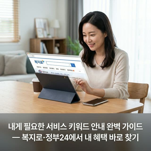 내게 필요한 서비스 키워드 안내 완벽 가이드 — 복지로·정부24에서 내 혜택 바로 찾기