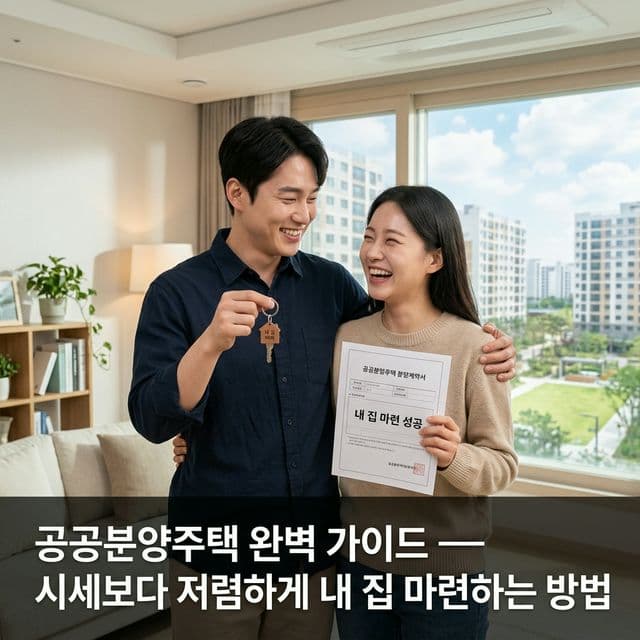 공공분양주택 완벽 가이드 — 시세보다 저렴하게 내 집 마련하는 방법