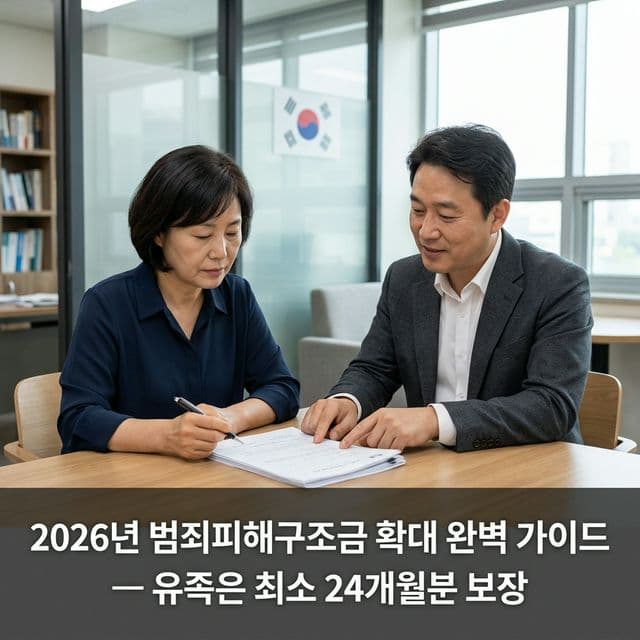 2026년 범죄피해구조금 확대 완벽 가이드 — 유족은 최소 24개월분 보장