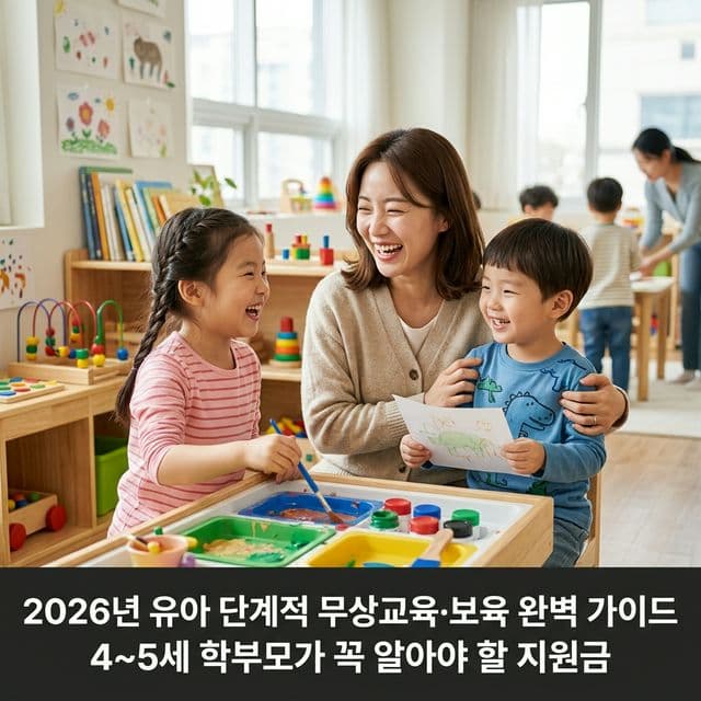 2026년 유아 단계적 무상교육·보육 완벽 가이드 — 4~5세 학부모가 꼭 알아야 할 지원금