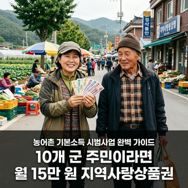 농어촌 기본소득 시범사업 완벽 가이드 — 10개 군 주민이라면 월 15만 원 지역사랑상품권