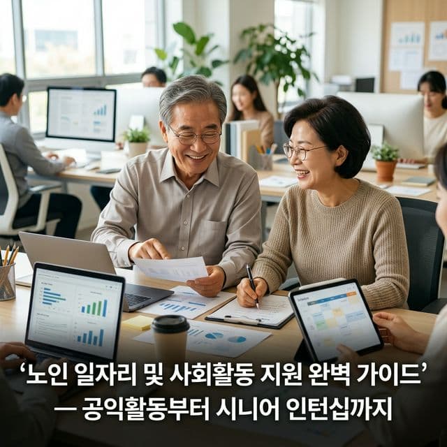 노인 일자리 및 사회활동 지원 완벽 가이드 — 공익활동부터 시니어 인턴십까지