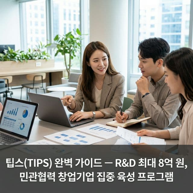 팁스(TIPS) 완벽 가이드 — R&D 최대 8억 원, 민관협력 창업기업 집중 육성 프로그램