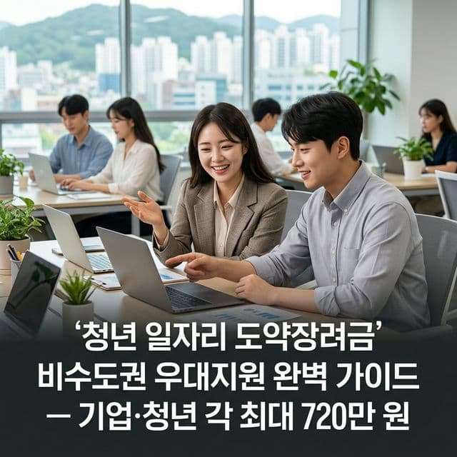 청년 일자리 도약장려금 비수도권 우대지원 완벽 가이드 — 기업·청년 각 최대 720만 원