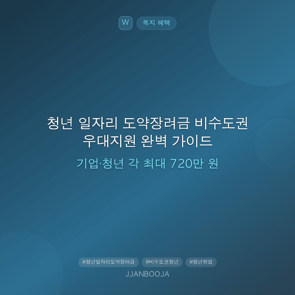 청년 일자리 도약장려금 비수도권 우대지원 완벽 가이드 — 기업·청년 각 최대 720만 원