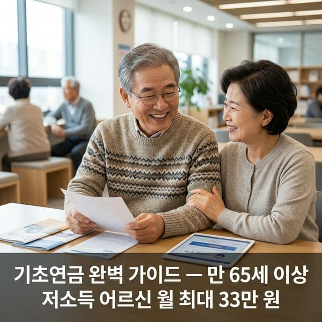 기초연금 완벽 가이드 — 만 65세 이상 저소득 어르신 월 최대 33만 원