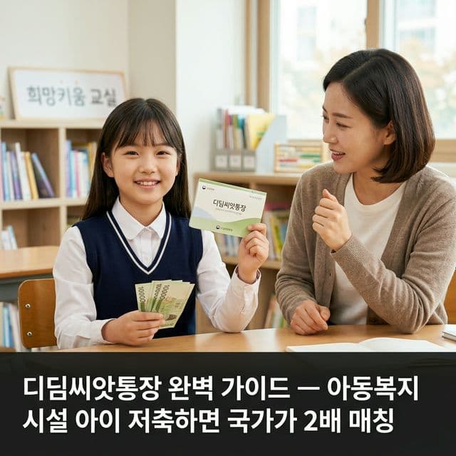 디딤씨앗통장 완벽 가이드 — 아동복지시설 아이 저축하면 국가가 2배 매칭