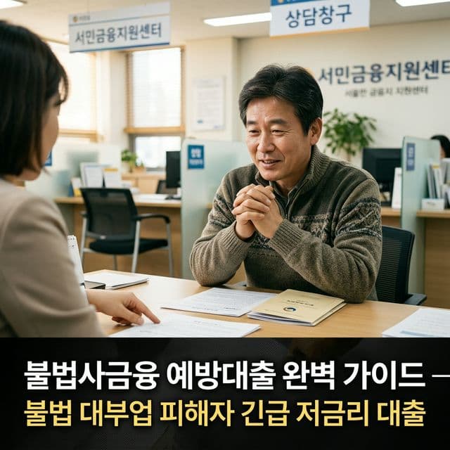 불법사금융 예방대출 완벽 가이드 — 불법 대부업 피해자 긴급 저금리 대출