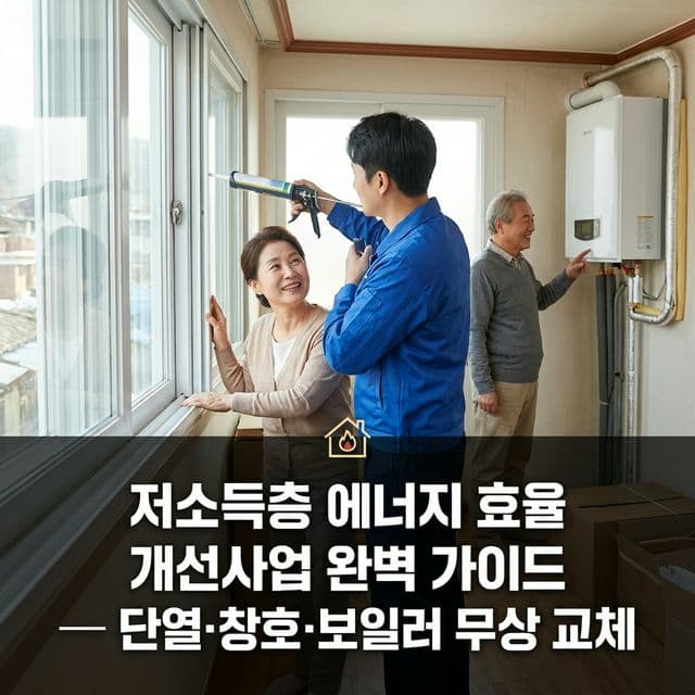 저소득층 에너지 효율 개선사업 완벽 가이드 — 단열·창호·보일러 무상 교체