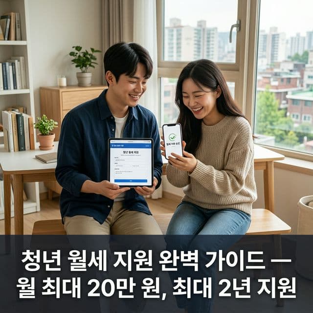 청년 월세 지원 완벽 가이드 — 월 최대 20만 원, 최대 2년 지원
