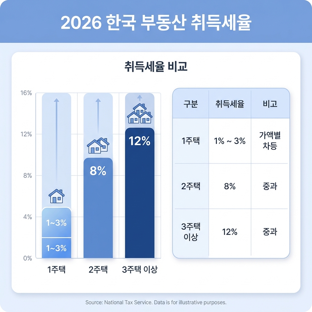 2026년 부동산 취득세율 가이드
